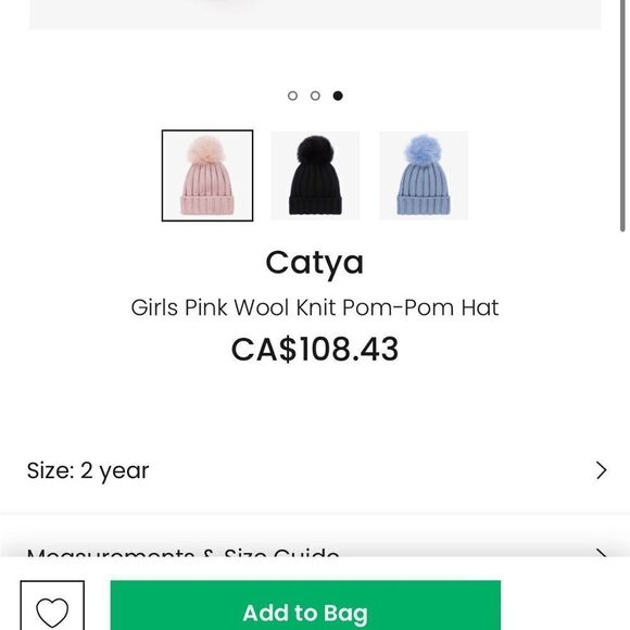 Catya Girls Pink Wool Knit Pom-Pom Hat - Picture 2 of 8